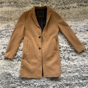 Zara men’s stretch over coat long brown M size 40